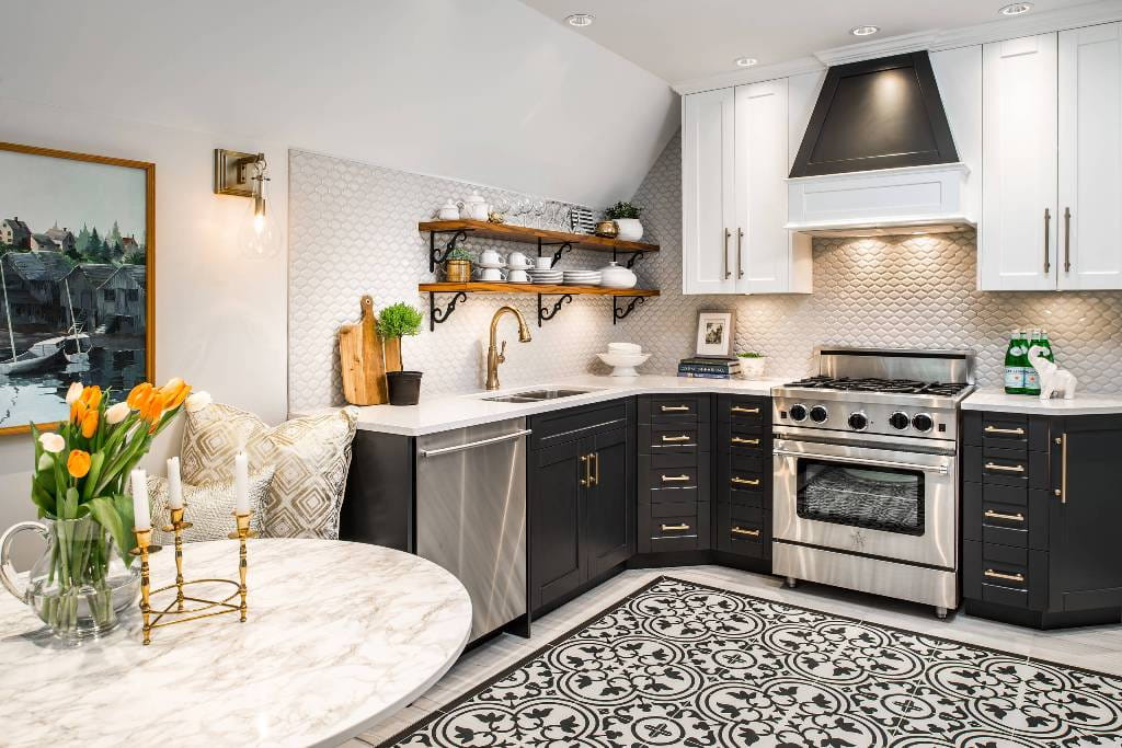 Dekorasi Dapur Minimalis Ukuran 2x3 Mewah Klasik Hitam Putih