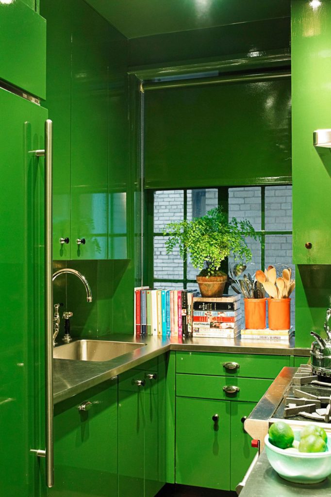 dapur cantik sederhana warna hijau