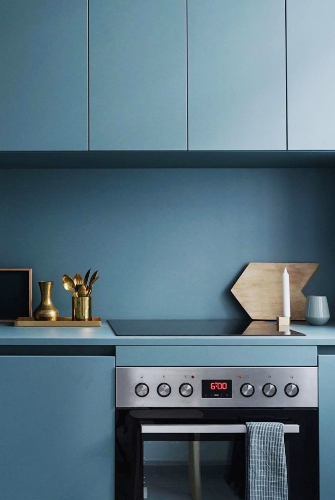 kitchen set warna steelblue