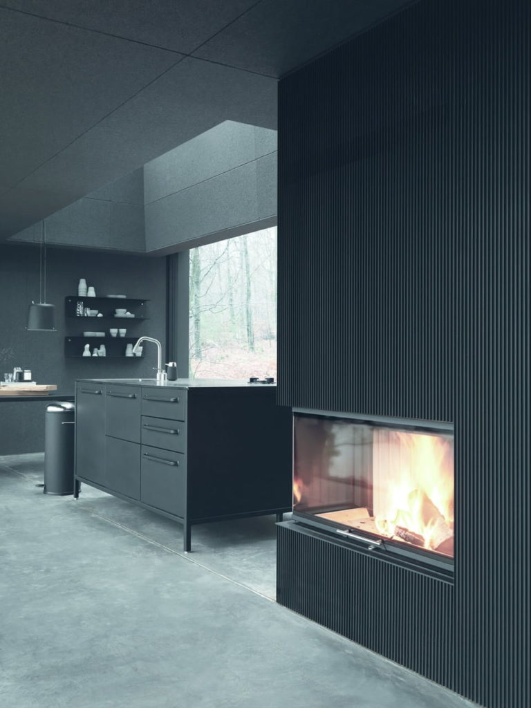 mini bar dapur minimallis warna hitam