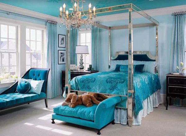 dekor kamar biru putih aesthetic