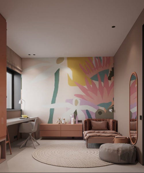 dekorasi kamar anak warna cerah