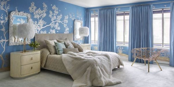 dekorasi kamar pengantin warna biru