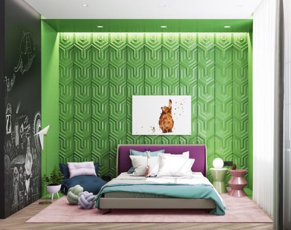 dekorasi kamar sederhana warna hijau