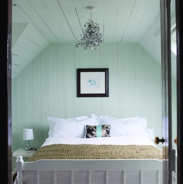 dekorasi kamar tidur sempit hijau