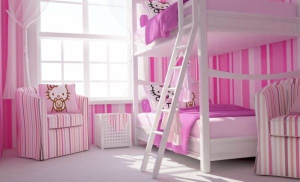dekorasi kamar warna pink hello kitty