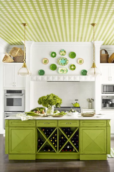 model dapur modern hijau