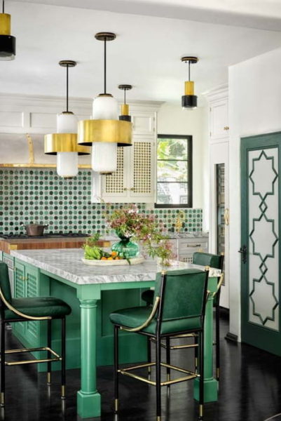 warna dapur hijau mewah