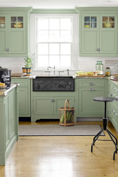 warna dapur hijau muda