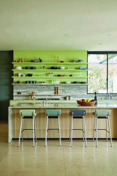 warna dapur hijau muda modern