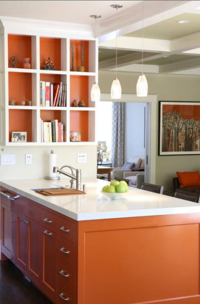 warna dapur orange modern