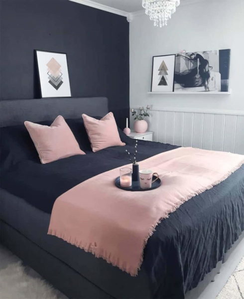 dekor kamar sederhana warna hitam pink