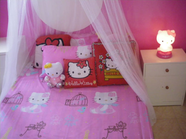 dekorasi kamar hello kitty dewasa warna pink