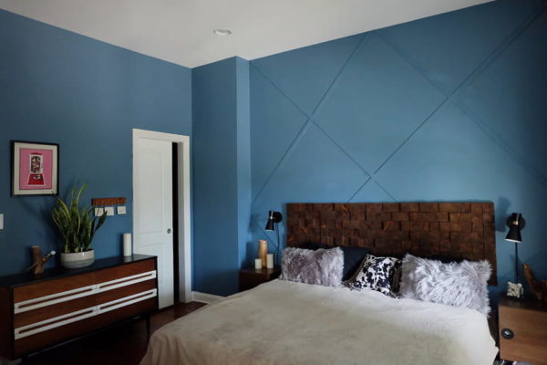 dekorasi kamar sederhana biru putih