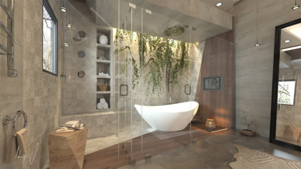 kamar mandi mewah dan luas modern