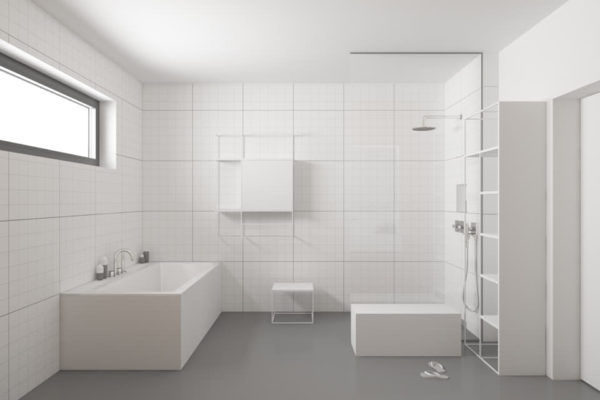 kamar mandi mewah minimalis putih