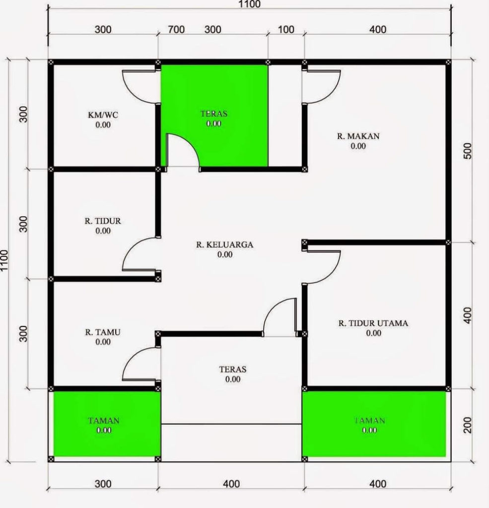 Denah Rumah Minimalis 3 Kamar Ukuran 7x12, 9x10, 7x9 Dan Type 45