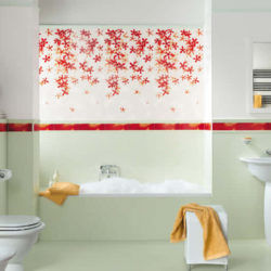 banner keramik dinding kamar mandi motif bunga