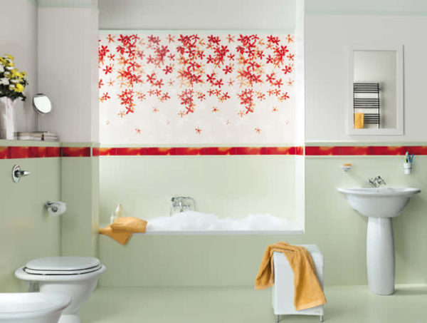 banner keramik dinding kamar mandi motif bunga
