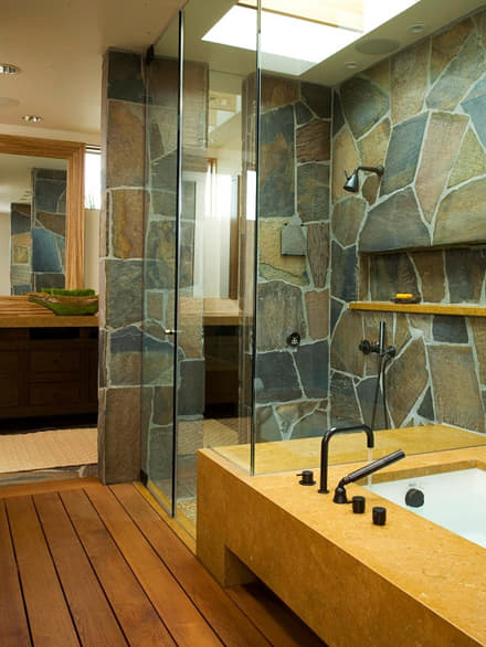 desain kamar mandi batu alam bagus