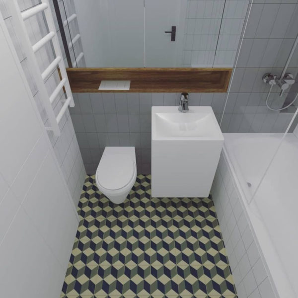 desain lantai kamar mandi 2x1 meter bermotif