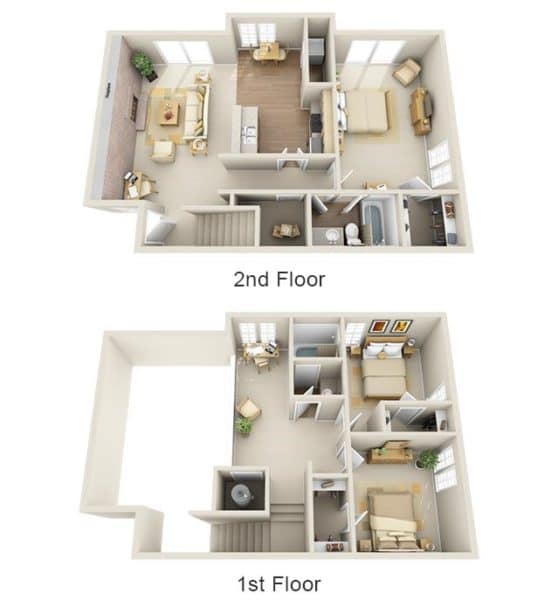 desain rumah 2 lantai 3d