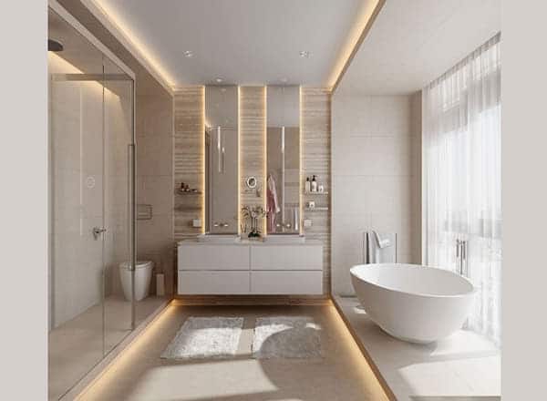 kamar mandi aesthetic minimalis modern