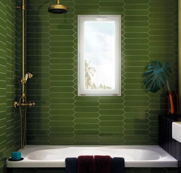keramik dinding kamar mandi hijau