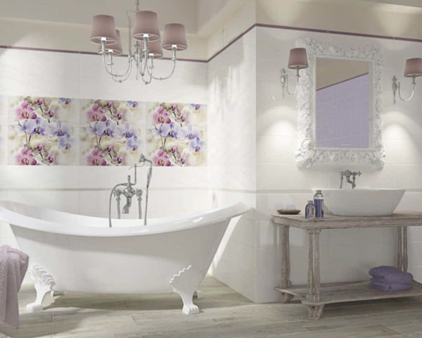 keramik dinding kamar mandi motif bunga modern