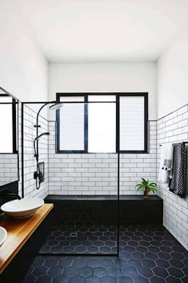 warna keramik kamar mandi yang bagus hitam elegan
