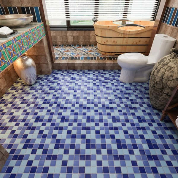 keramik lantai kamar mandi biru