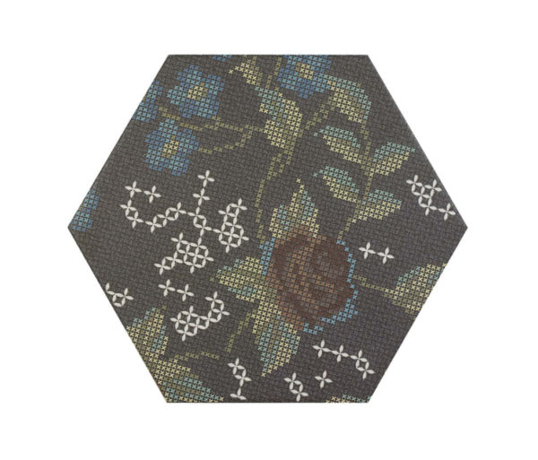keramik lantai motif bunga hexagonal