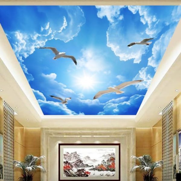banner plafon pvc motif awan