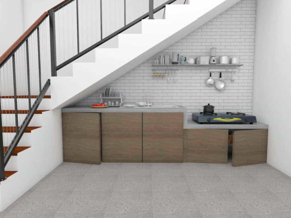 kitchen set bawah tangga sederhana