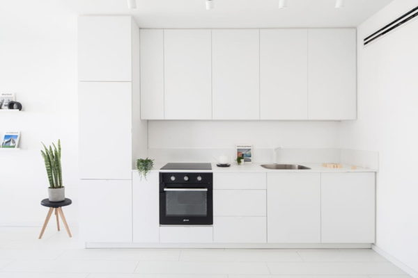 kitchen set minimalis hpl warna putih