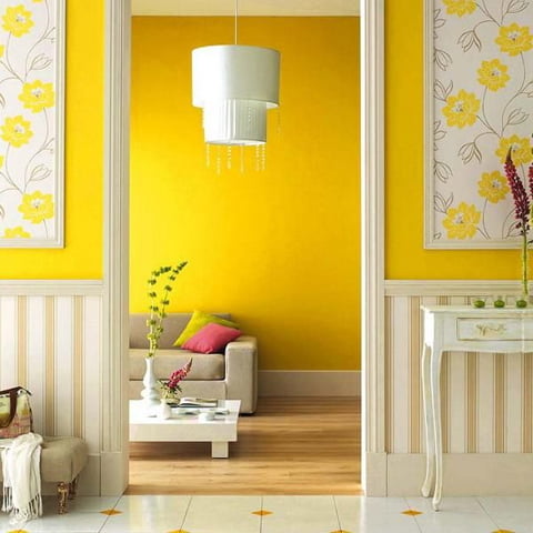 warna cat ruang tamu agar terlihat luas - kuning lemon