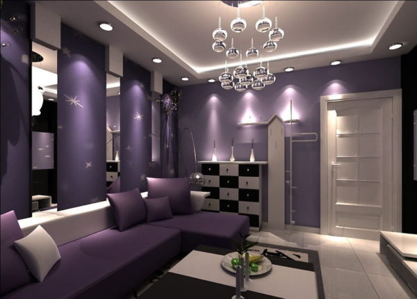 warna cat ruang tamu agar terlihat mewah - purple