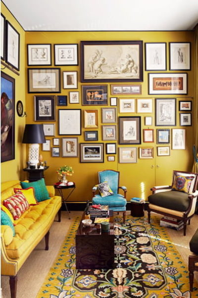 warna cat ruang tamu yang cerah - marigold