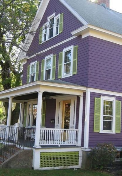 warna cat rumah kayu - ungu