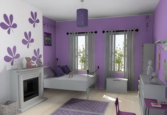 warna cat rumah ungu muda