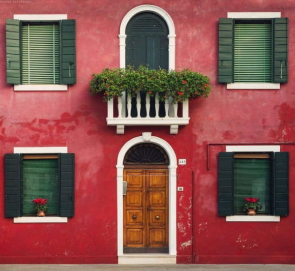 warna cat rumah bagian luar yang elegan - maroon