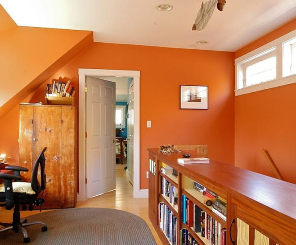 warna cat rumah yang bagus - orange