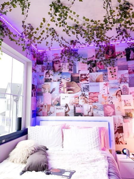 warna cat kamar aesthetic - ungu
