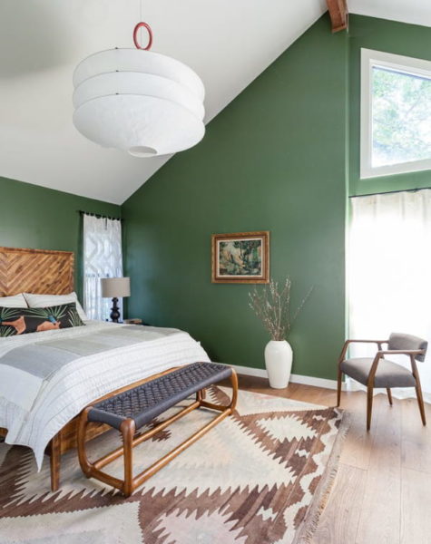 warna cat kamar tidur romantis - hijau zaitun