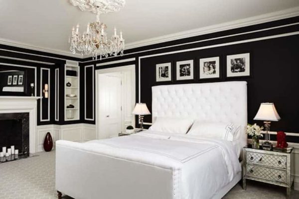 warna cat kamar tidur romantis - hitam dan putih