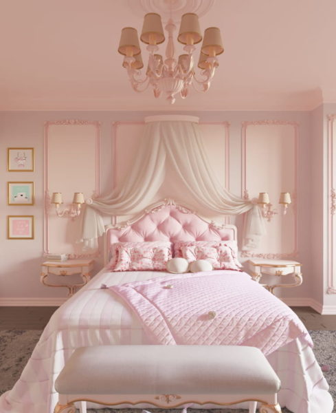 warna cat kamar tidur romantis - soft pink