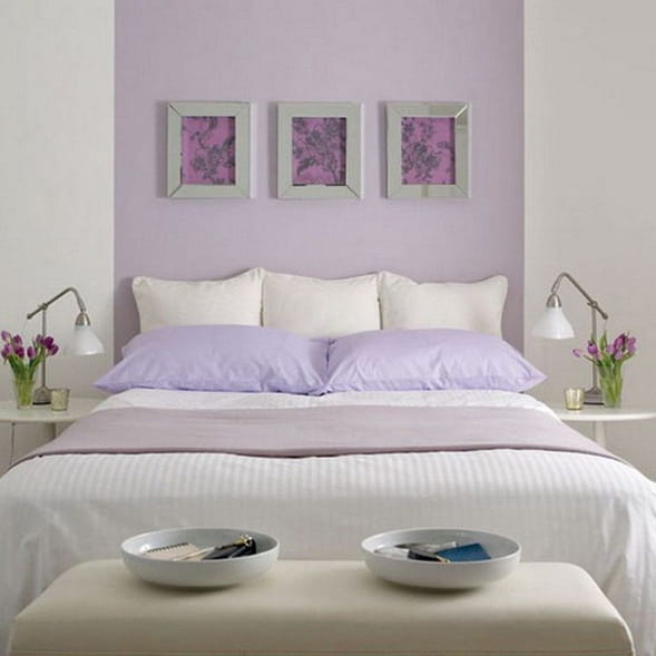 warna cat kamar tidur romantis - ungu pastel