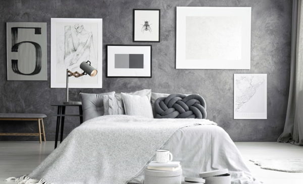 warna cat kamar tidur yang menenangkan - grey