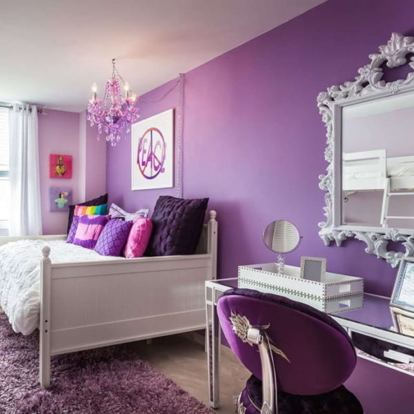 warna cat kamar yang bagus - ungu