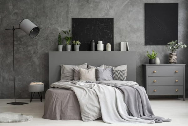 warna cat kamar yang bagus untuk laki laki - dark grey